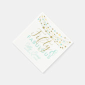 50th partij papier servet decoratie, glitter blauw (Hoek)