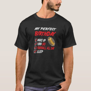 50th Perfect Birthday Football 50 Years Old, Troph T-shirt