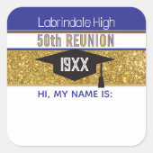 50th Reunion! Customized Name tag Sticker (Voorkant)