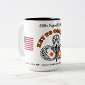 50th Signal Battalio Historic Coffee Mug #1 Tweekleurige Koffiemok (Voorkant links)