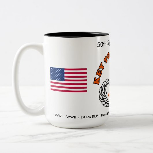 50th Signal Battalio Historic Coffee Mug #1 Tweekleurige Koffiemok (Links)