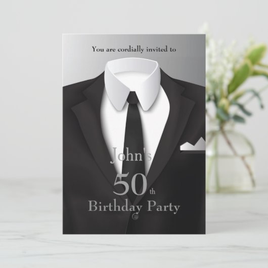 50th,Uitnodiging Man, om het even welke leeftijd, Kaart (Staand voorkant)