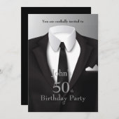 50th,Uitnodiging Man, om het even welke leeftijd,  Kaart (Voorkant / Achterkant)