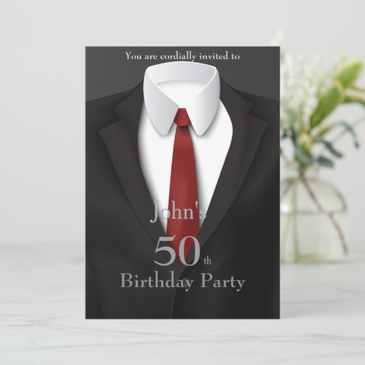 50th,Uitnodiging Man, om het even welke leeftijd, Kaart (Staand voorkant)