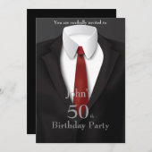 50th,Uitnodiging Man, om het even welke leeftijd,  Kaart (Voorkant / Achterkant)