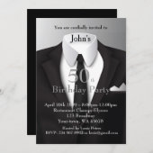 50th,Uitnodiging Man, om het even welke leeftijd, Kaart (Voorkant / Achterkant)