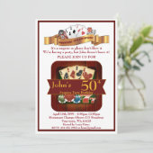 50th, Verjaardag Man Casino, Gokfeest, Las Vegas Kaart (Staand voorkant)