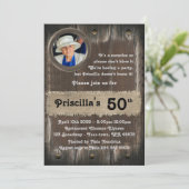 50th, Verjaardag Party vrouw, elke leeftijd, hout, Kaart (Staand voorkant)