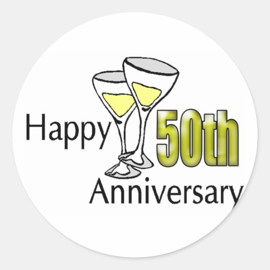 50th verjaardag ronde sticker (Voorkant)