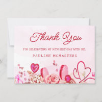 50th Verjaardag Roze Rose Swirly Heart Dank u