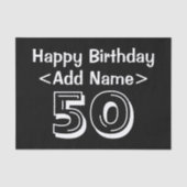 50th verjaardag thema gepersonaliseerd tissuepapie tissuepapier (Voorkant)