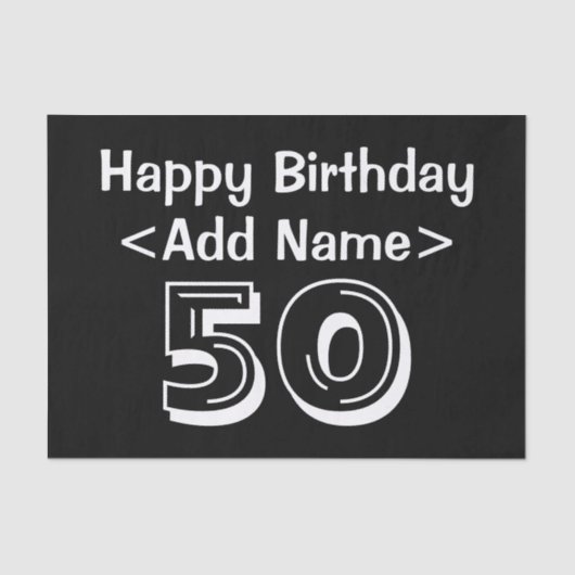 50th verjaardag thema gepersonaliseerd tissuepapie tissuepapier (Voorkant)