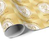 50th Verjaardag Wrapping Paper Roll, voor haar Cadeaupapier (Rol Hoek)
