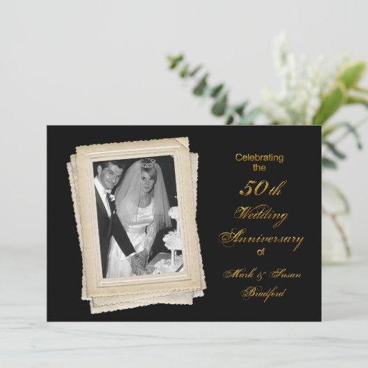 50th Wed. Jubileum nodigt uit - /foto Kaart (Staand voorkant)