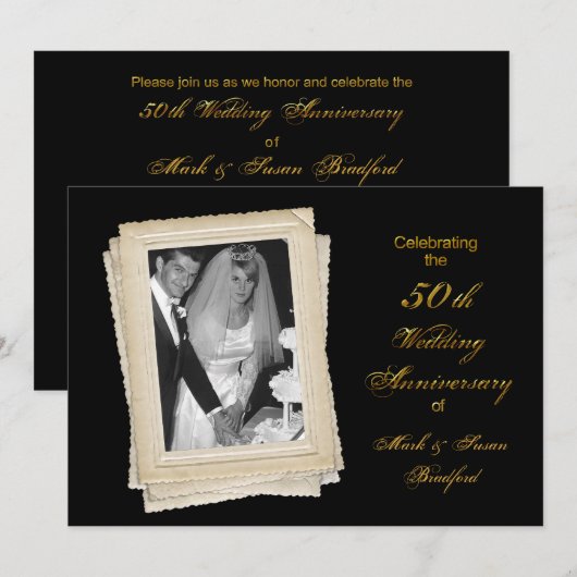 50th Wed. Jubileum nodigt uit - /foto Kaart (Voorkant / Achterkant)