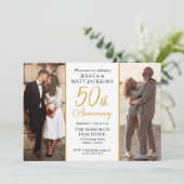 50th Wedding Anniversary Celebration Then and Now  Kaart (Staand voorkant)