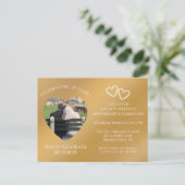 50th Wedding Anniversary Custom Photo Gold & Black Uitnodiging Briefkaart (Staand voorkant)