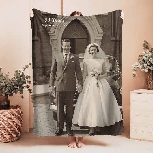 50th Wedding Anniversary Fleece Blanket Photo