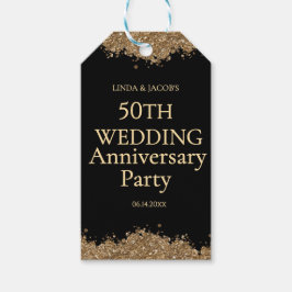 50th Wedding Anniversary Gold Faux Glitter  Cadeaulabel