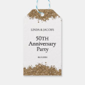 50th Wedding Anniversary Gold Faux Glitter Cadeaulabel (Achterkant)