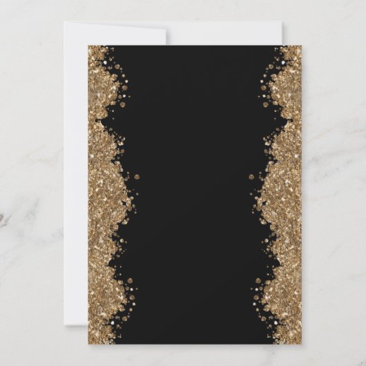 50th Wedding Anniversary Gold Faux Glitter Script Kaart (Achterkant)