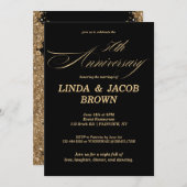 50th Wedding Anniversary Gold Faux Glitter Script Kaart (Voorkant / Achterkant)