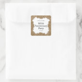 50th Wedding Anniversary Gold Faux Glitter  Vierkante Sticker (Tas)