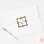 50th Wedding Anniversary Gold Faux Glitter  Vierkante Sticker (Envelop)