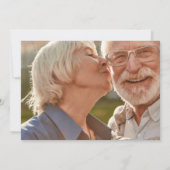 50th Wedding Anniversary Gold Heart Floral 2 Photo Kaart (Achterkant)