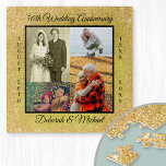 50th Wedding Anniversary Gold Personalized Photo Legpuzzel<br><div class="desc">Create your own is een unieke foto van een puzzel voor een 50th Wedding Anniversary gift. This elegant, modern design is gold and black with a glitter and textured effect. The foto template is set up ready for you to add 4 of your favorite foto from the last 50 years....</div>