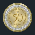 50th Wedding Anniversary Gold White Diamonds Magneet<br><div class="desc">Celebrate your 50th wedding anniversary in style with this exquisite white and gold double heart adorned with stunning faux diamonds. A symbol of enduring love and commitment,  this elegant piece is the perfect way to mark this milestone occasion.</div>
