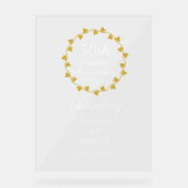 50th Wedding Anniversary Golden Ivy Wreath Acryl Bord (Voorkant)