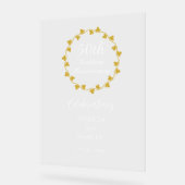 50th Wedding Anniversary Golden Ivy Wreath Acryl Bord (Hoek)