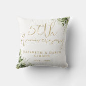 50th Wedding Anniversary Greenery Floral Kussen (Achterkant)