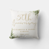 50th Wedding Anniversary Greenery Floral Kussen (Voorkant)