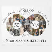 50th Wedding Anniversary Infinity Photo Collage Fleece Deken (Voorkant (Horizontaal))