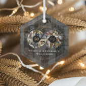50th Wedding Anniversary Infinity Photo Collage Glas Ornament