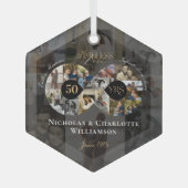 50th Wedding Anniversary Infinity Photo Collage Glas Ornament (Voorkant)
