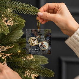 50th Wedding Anniversary Infinity Photo Collage Keramisch Ornament