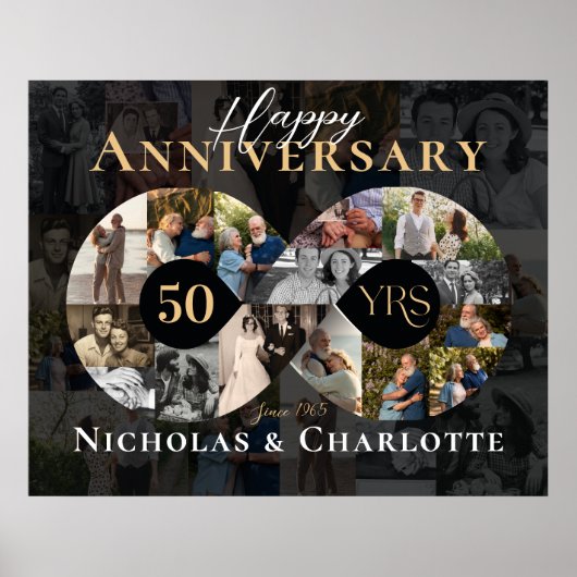50th Wedding Anniversary Infinity Photo Collage Poster (Voorkant)
