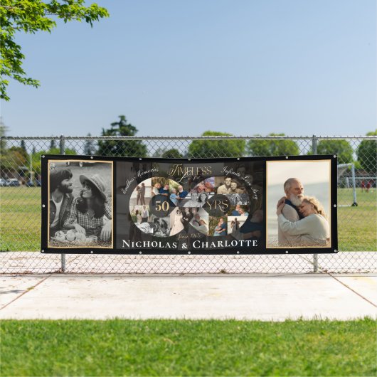 50th Wedding Anniversary Infinity Photo Collage Spandoek (Insitu)