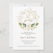50th wedding anniversary Invitation, Greenery Kaart (Voorkant)
