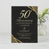 50th Wedding Anniversary Invitation Kaart (Staand voorkant)