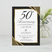 50th Wedding Anniversary Invitation Kaart (Staand voorkant)