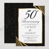 50th Wedding Anniversary Invitation Kaart (Voorkant / Achterkant)