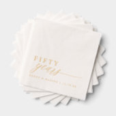 50th Wedding Anniversary Napkins Elegant Gold Folie Servetten (Insitu (Gestapeld))