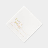 50th Wedding Anniversary Napkins Elegant Gold Folie Servetten (Rechts)