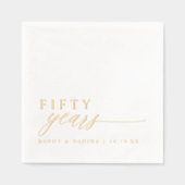 50th Wedding Anniversary Napkins Elegant Gold Folie Servetten (Voorkant)