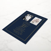 50th Wedding Anniversary Navy Gold Border   Folie Uitnodiging (Gedraaid)