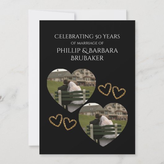 50th Wedding Anniversary Party Modern Simple Photo Kaart (Achterkant)